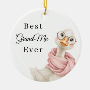 Best Grandma Ever Goose Photo Ceramic Ornament