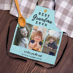 Best Grandma Ever Grandkids 3 Photo Collage Blue Apron<br><div class="desc">The photo collage apron with pictures makes an unique grandma gift for the best grandma ever. Personalize with names of grandkids.</div>