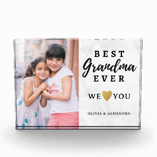 Best Grandma Ever Grandkids Love You Marble   Photo Block