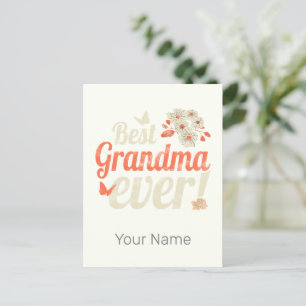 Best Grandma Ever Grandma Vintage Grandmother Holiday Postcard
