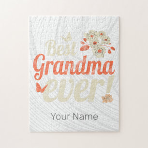 Best Grandma Ever Grandma Vintage Grandmother Jigsaw Puzzle