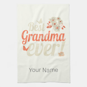 Best Grandma Ever Grandma Vintage Grandmother Kitchen Towel