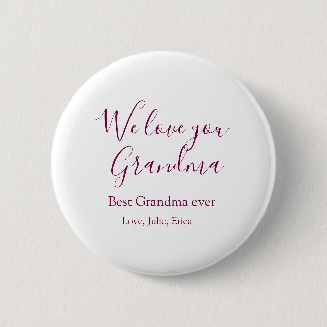best grandma ever grandparents photo gifts classic button (Front)