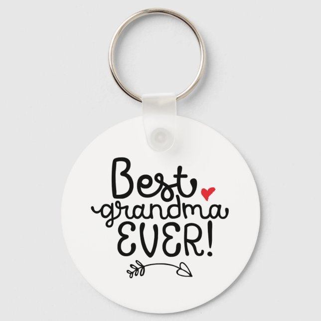 Best Grandma Ever Granny Grandmother Keychain (Front)