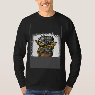 Best Grandma Ever Happy Women's Day Messy Bun Sunf T-Shirt