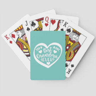 Best Grandma Ever Heart Gift Poker Cards