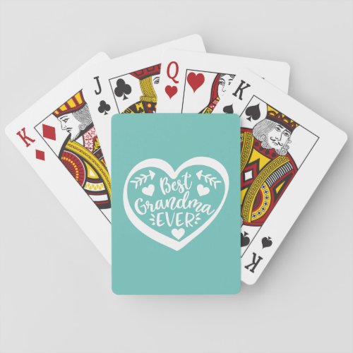 Best Grandma Ever Heart Gift Poker Cards