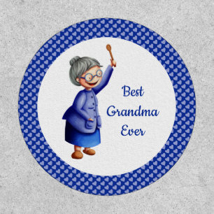Best Grandma Ever Lady with Wooden Spoon Custom Patch