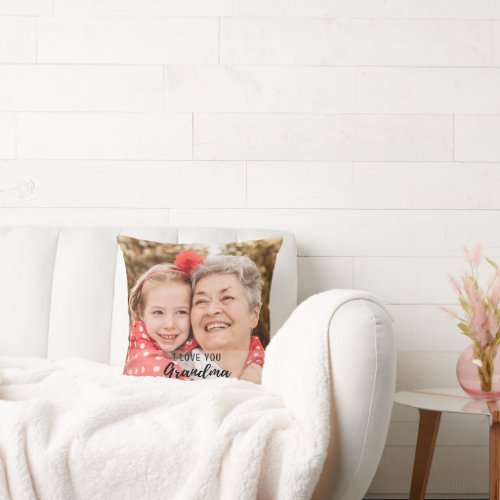 Best Grandma Ever Love You Grandkid Photo  Throw Pillow