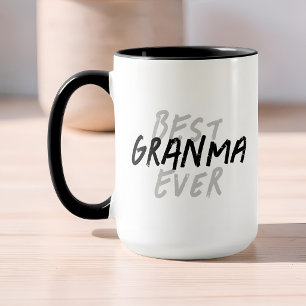 Best Grandma Ever Modern Black and Gray Grunge Mug