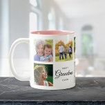 Best Grandma Ever Modern Chic Family Photo Collage Two-Tone Coffee Mug<br><div class="desc">For the Best Grandma Ever for a special Mother's Day or Birthday gift: a trendy,  modern mug with your personal family photo collage,  special message,  and names in minimal script typography.</div>