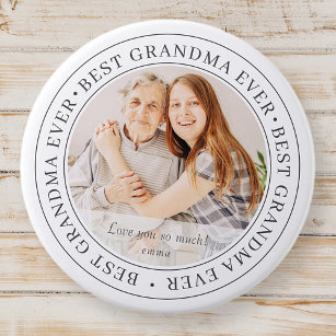 Best Grandma Ever Modern Classic Photo Button