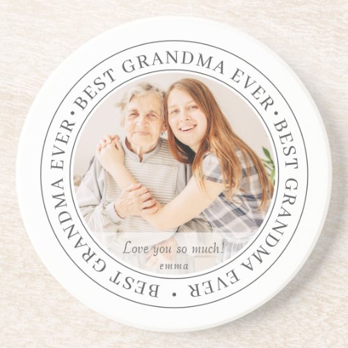 Best Grandma Ever Modern Classic Photo Coaster