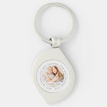 Best Grandma Ever Modern Classic Photo Keychain by SelectPartySupplies at Zazzle