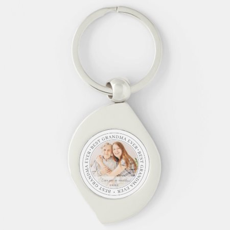 Best Grandma Ever Modern Classic Photo Keychain