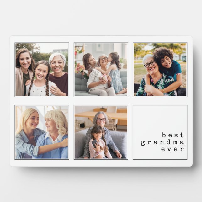 Best Grandma Ever | Modern Collage Plaque (Front)