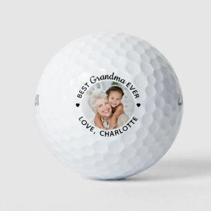Best Grandma Ever Modern Personalized Photo Wilson Golf Balls
