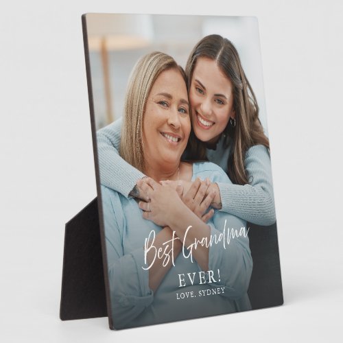 Best Grandma Ever Modern Photo Custom Keepsake Plaque