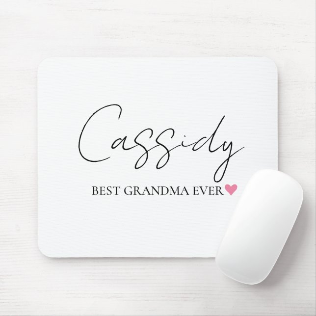 Best Grandma Ever Monogram | Personalized Mousepad (With Mouse)