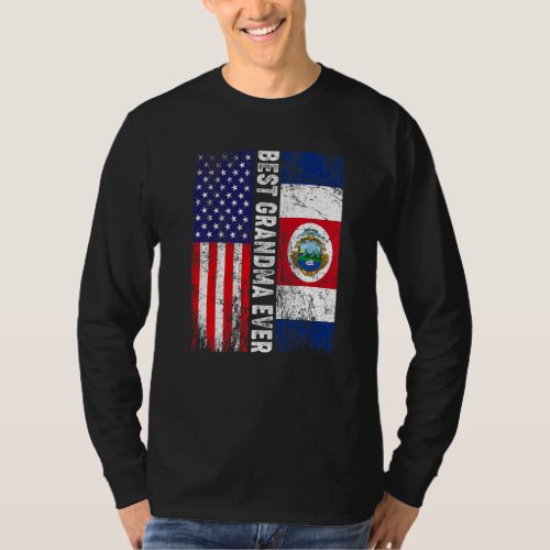 Best Grandma Ever  Mothers Day Costa Rica Us Flag T_Shirt