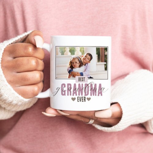 Best Grandma Ever Mothers Day Photo Grandkids Coffee Mug