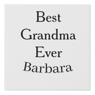 Best Grandma ever name date simple mothers day min Faux Canvas Print