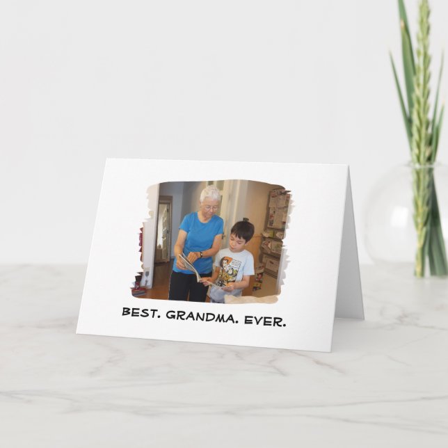 Best Grandma Ever Nana Grandparent Custom Photo Card (Front)