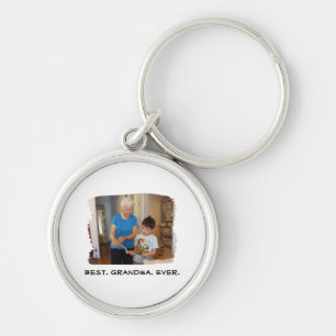 Best Grandma Ever Nana Grandparent Custom Photo Keychain