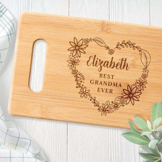 Best Grandma Ever Personalized Engraved Cutting Board (Creator Uploaded)