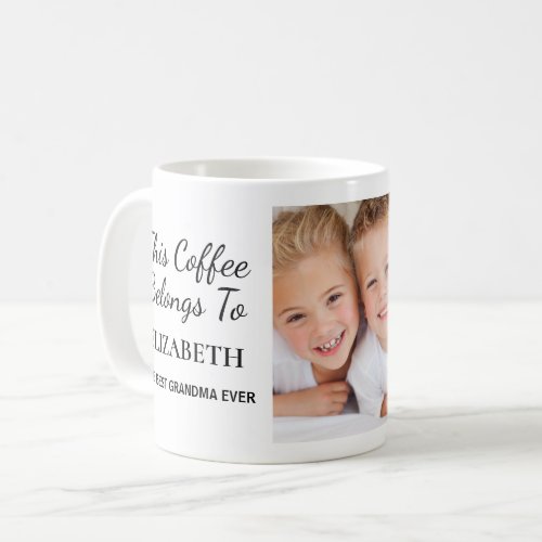 Best Grandma Ever Personalized Photo Coffee Mug