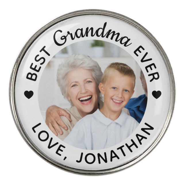 Best Grandma Ever Personalized Photo Golf Ball Marker (Front)