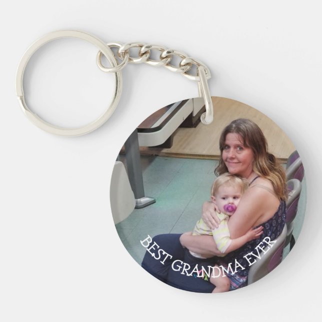 Best Grandma Ever Personalized Photo Key Chain (Front)