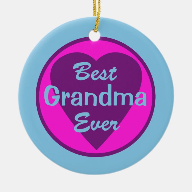 Best Grandma Ever Personalized Photo Ornament (Front)
