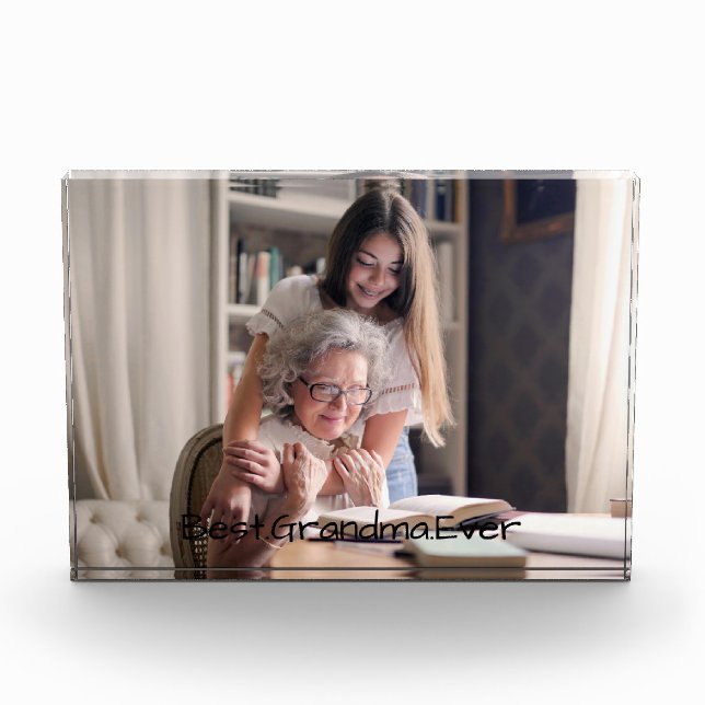 Best Grandma Ever Personalized Photo Quote Block (Front)