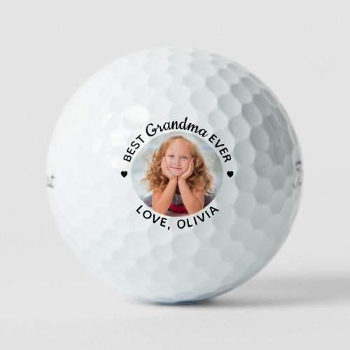 Best Grandma Ever Personalized Photo Titleist Golf Balls