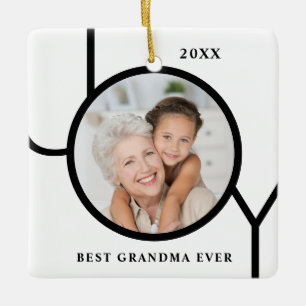 Best Grandma Ever Photo Ceramic Ornament