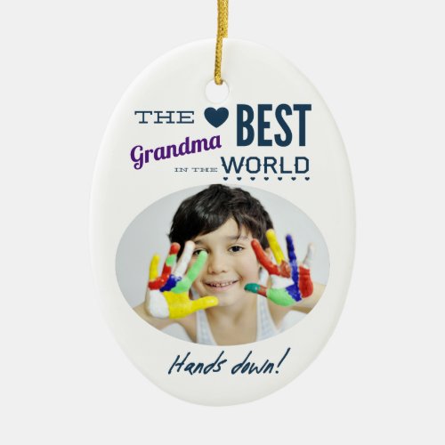 Best Grandma Ever Photo Ceramic Ornament