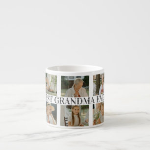 Best Grandma Ever Photo Collage – Gift with Hearts Espresso Cup