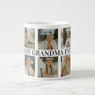 Best Grandma Ever Photo Collage – Gift with Hearts Giant Coffee Mug