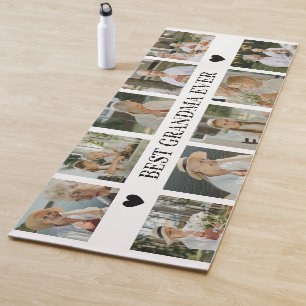 Best Grandma Ever Photo Collage – Gift with Hearts Yoga Mat