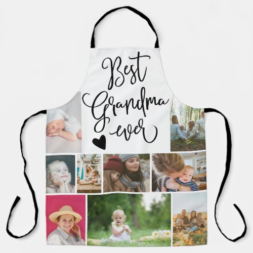Best grandma ever photo collage grid apron