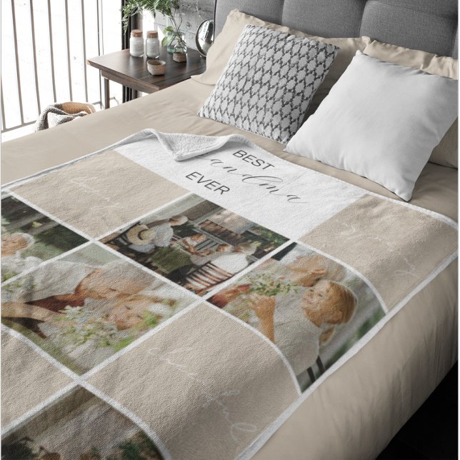 Best Grandma Ever | Photo Collage | Mocha Sherpa Blanket (Creator Uploaded)