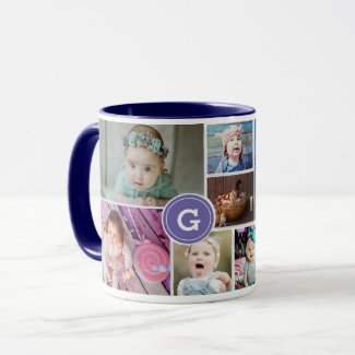 Best Grandma Ever Photo Collage Monogram Mug