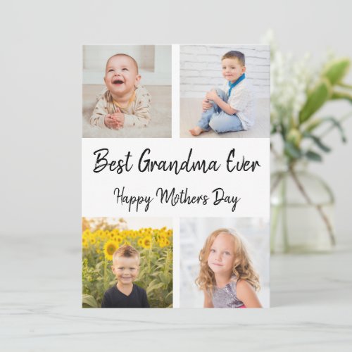 Best Grandma Ever Photo Collage Mothers Day Card