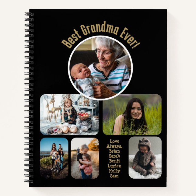 Best Grandma Ever! Photo Collage Notebook (Front)