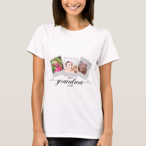 Best Grandma Ever Photo Collage Personalized Cute T_Shirt