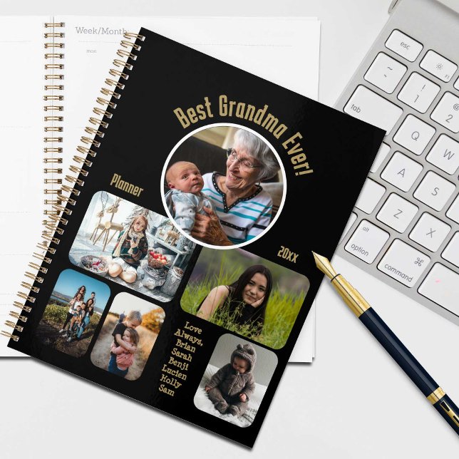 Best Grandma Ever! Photo Collage Planner (Grandma's going to love this personalized photo collage "Best Grandma Ever" planner.)