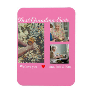 Best Grandma ever photo collage we love you name Magnet