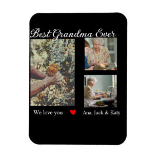 Best Grandma ever photo collage we love you name Magnet