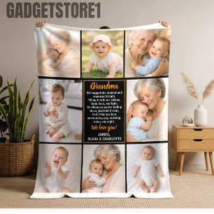 Best Grandma Ever Photo Personalized Grandparent Fleece Blanket
